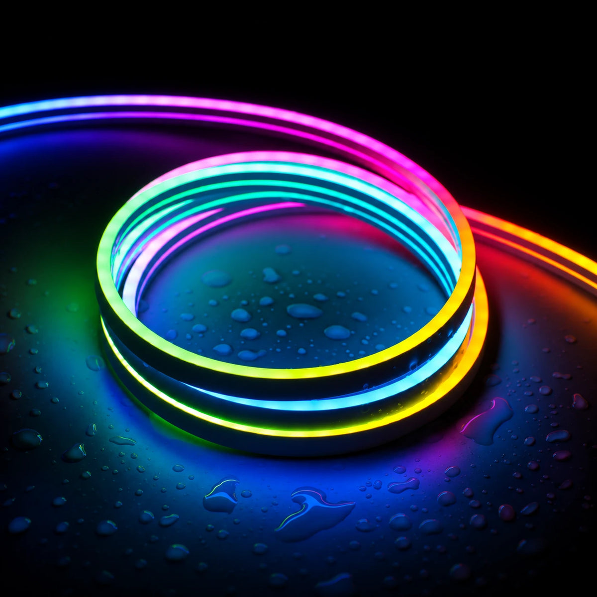 3×6mm Side Emitting IP65 Addressable RGB Silicone LED Strip Lights, 160 LEDs/m