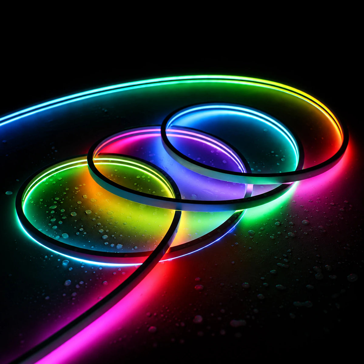 3×6mm Side Emitting IP65 Addressable RGB Silicone LED Strip Lights, 160 LEDs/m