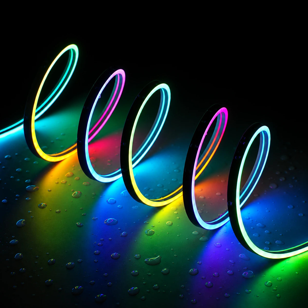 3×6mm Side Emitting IP65 Addressable RGB Silicone LED Strip Lights, 160 LEDs/m