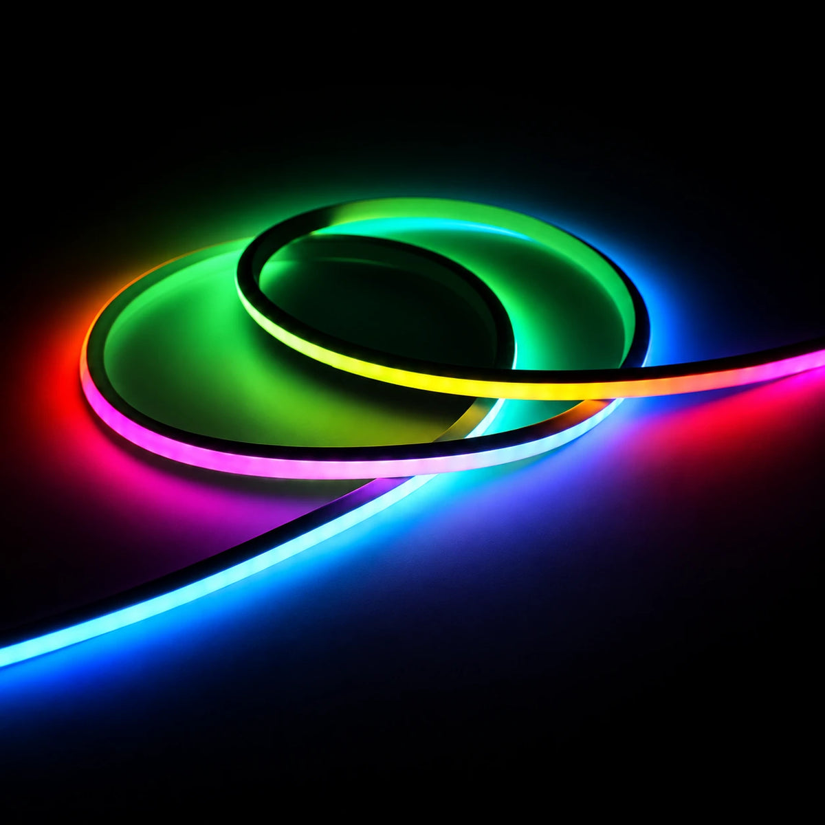 6×6mm Front Emitting IP65 Addressable RGB Silicone LED Strip Lights, 160 LEDs/m