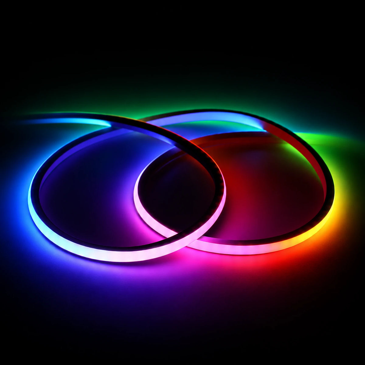 6×6mm Front Emitting IP65 Addressable RGB Silicone LED Strip Lights, 160 LEDs/m