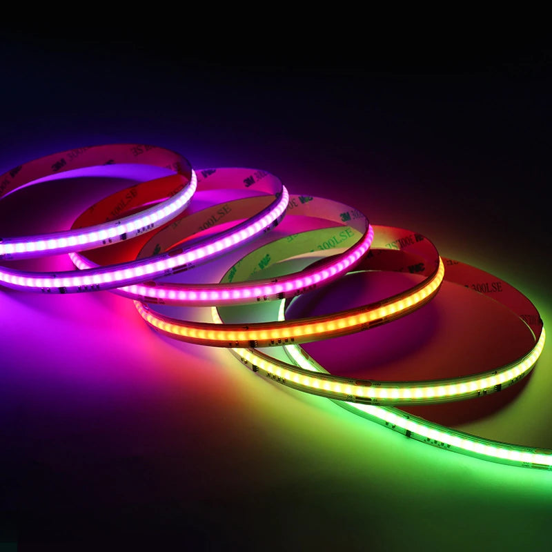 10mm 24V WS2811 RGBIC Addressable RGB COB LED Strip Lights, 720 LEDs/m