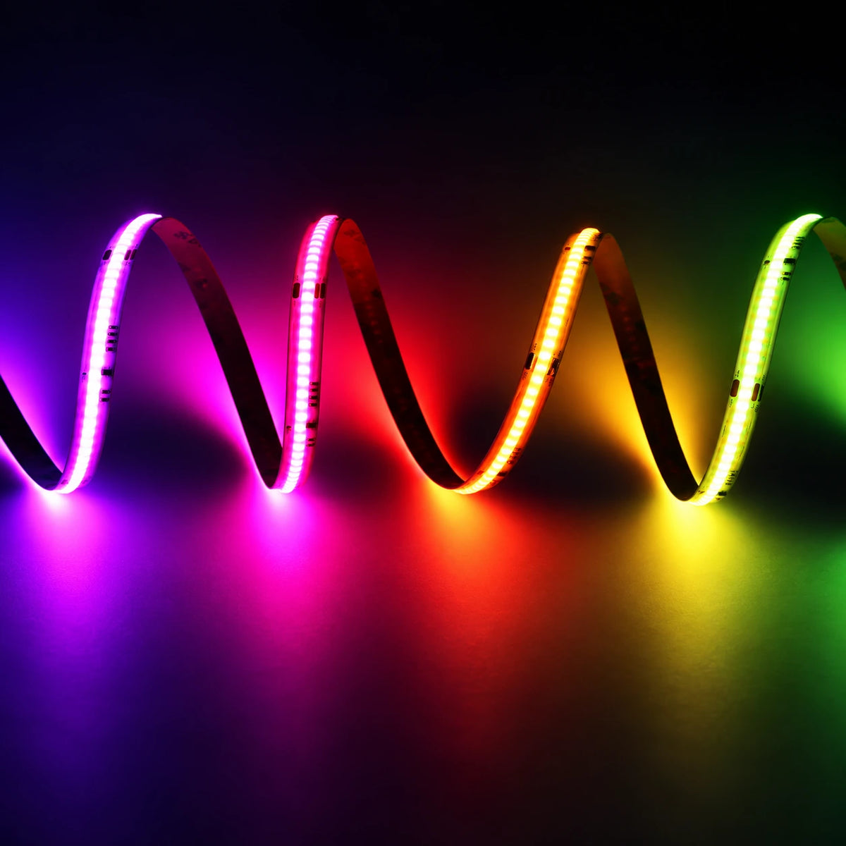 10mm 24V WS2811 RGBIC Addressable RGB COB LED Strip Lights, 720 LEDs/m