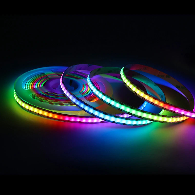 10mm WS2812 Addressable RGB COB LED Strip Lights, 160 LEDs/m, 5V