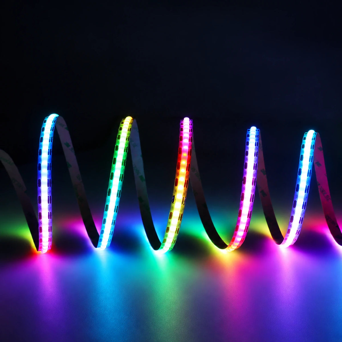 10mm WS2812 Addressable RGB COB LED Strip Lights, 160 LEDs/m, 5V