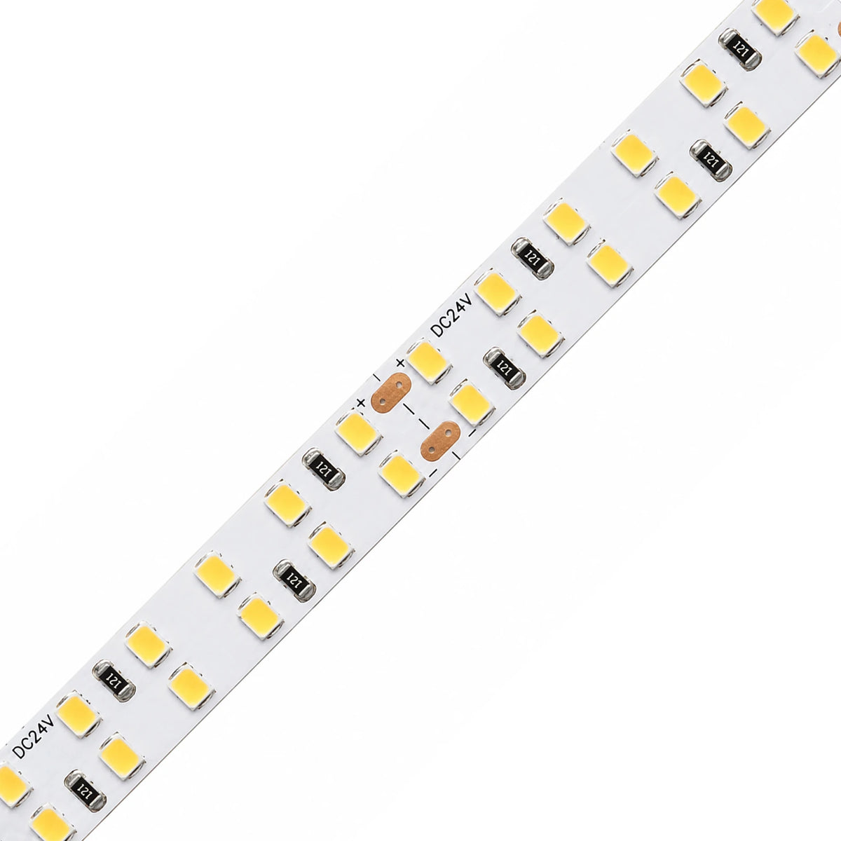 Dual-Row White LED Strip Lights – 10mm, 240 LEDs/m, 24V, SMD 2835