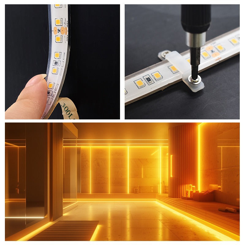 Heat-resistant sauna LED strip in CRI 90 white, 2700K to 6500K color temperatures