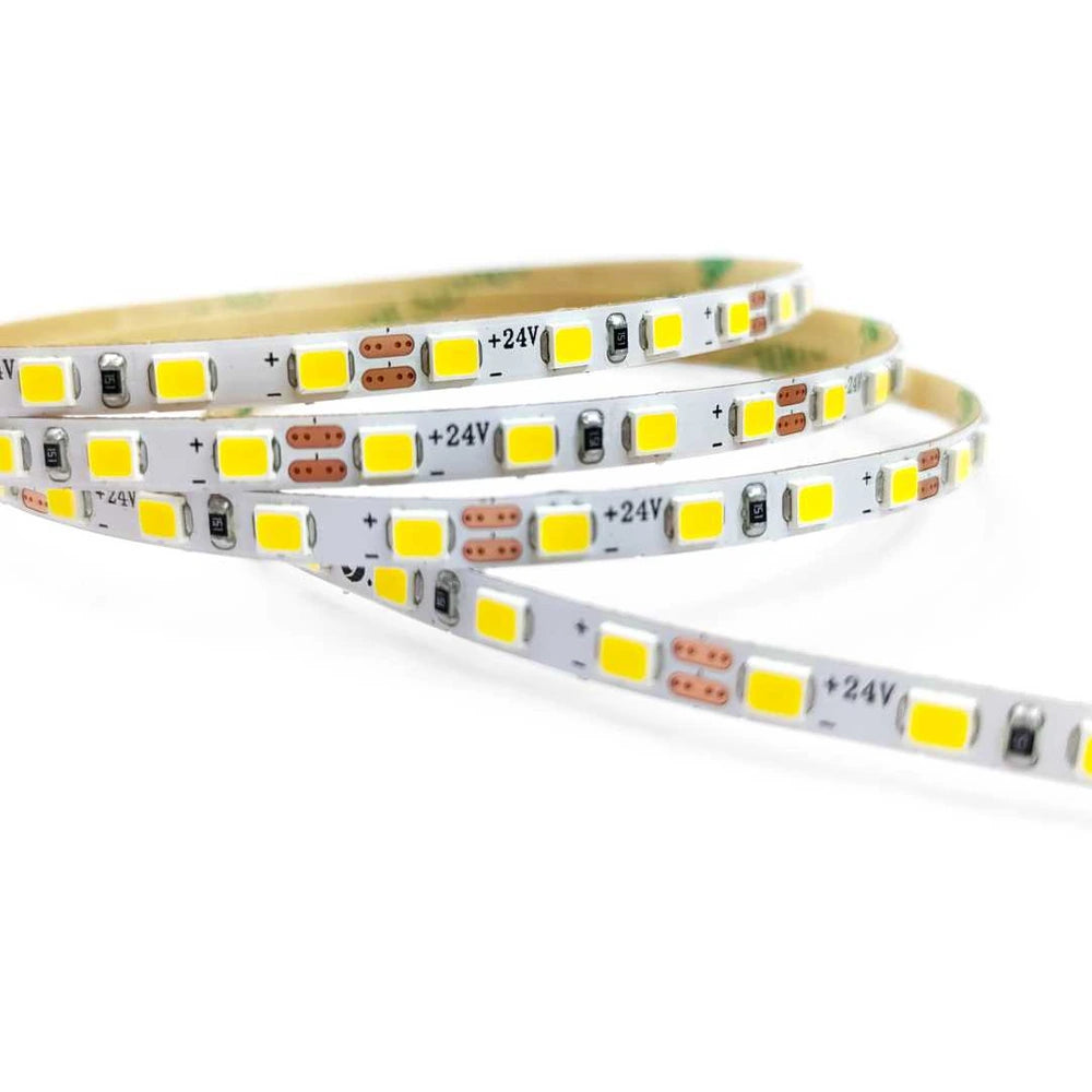 24V White LED Strip Lights – 4mm, 120 LEDs/m, 24V, SMD 2835