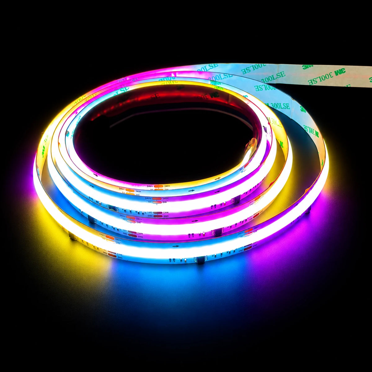 15mm 24V WS2805 Addressable RGB+CCT COB LED Strip Lights, 840 LEDs/m