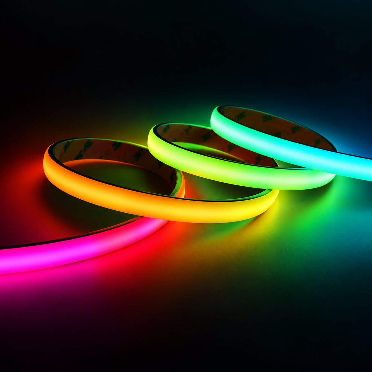 15mm*7mm 24V RGBWC COB Neon LED Strip Lights - 1428 LEDs/m, 26W/m, IP65