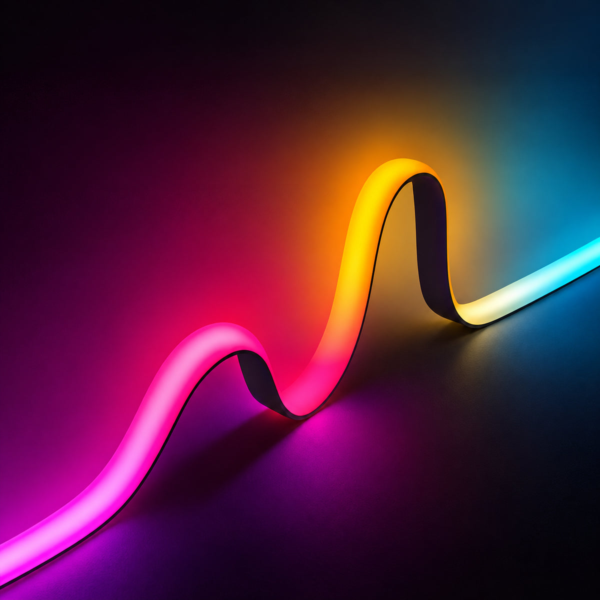 15mm*7mm 24V RGBWC COB Neon LED Strip Lights - 1428 LEDs/m, 26W/m, IP65