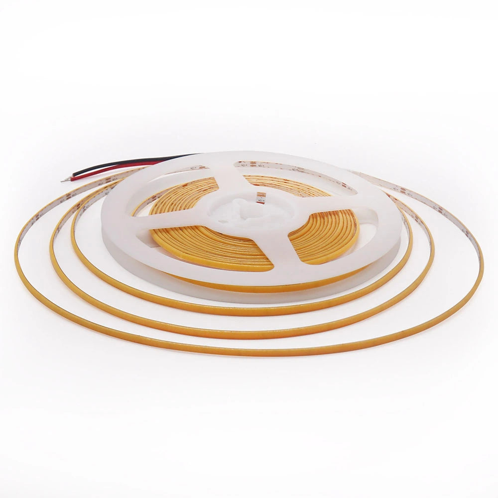 2.7mm COB LED strip light for 3.7V lithium battery, 5V USB and 12V power