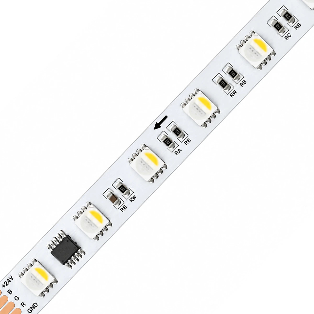 24V DMX512 RGBW Addressable LED Strip – 5050, 60 LEDs/m, 10mm