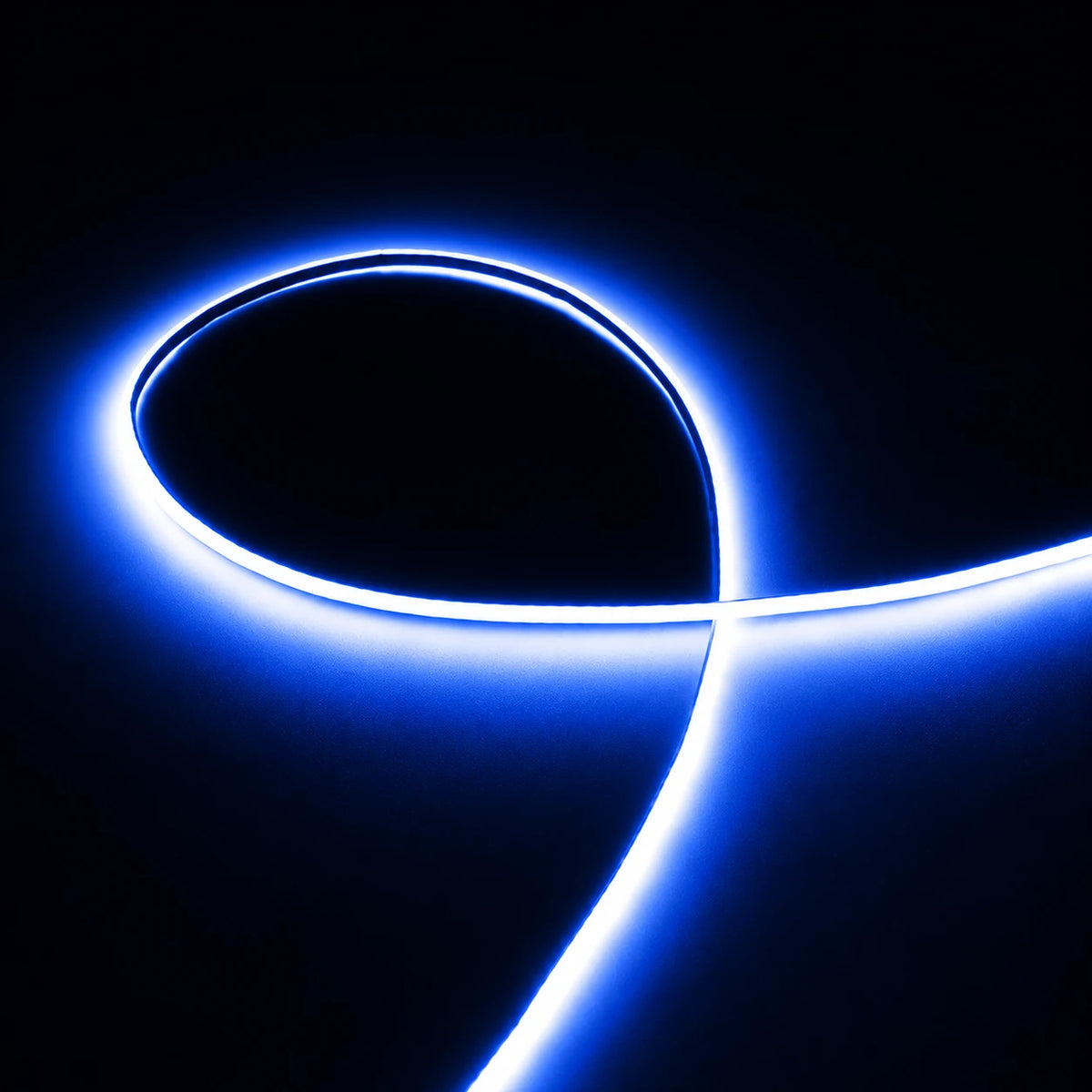 2mm COB LED strip lit in blue for accent and sign lighting
