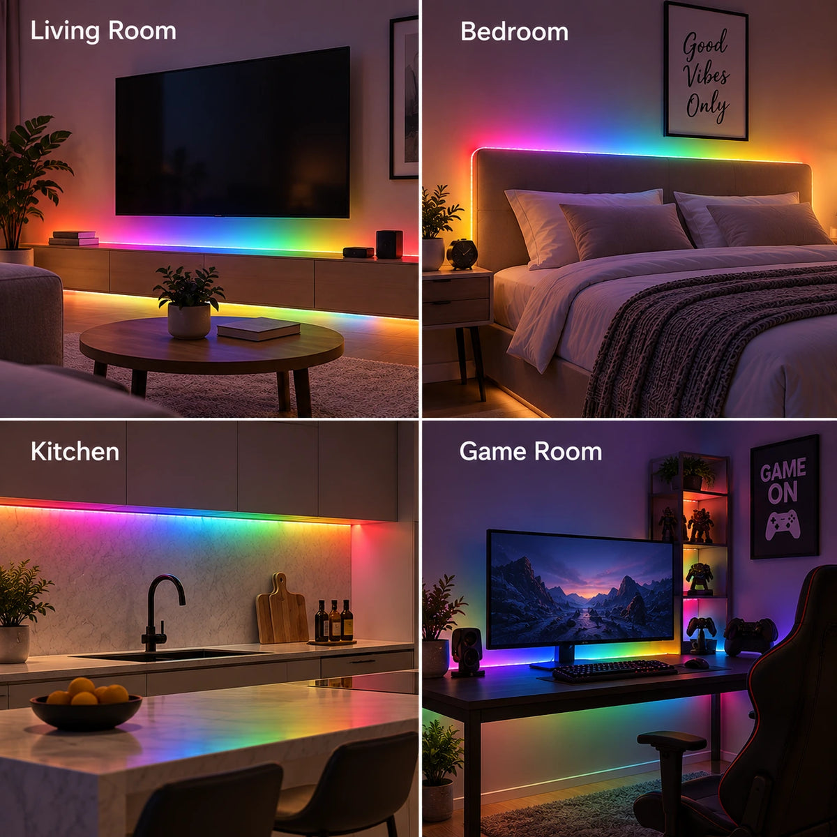 5mm 5V Addressable RGB COB LED Strip Lights, 100 LEDs/m