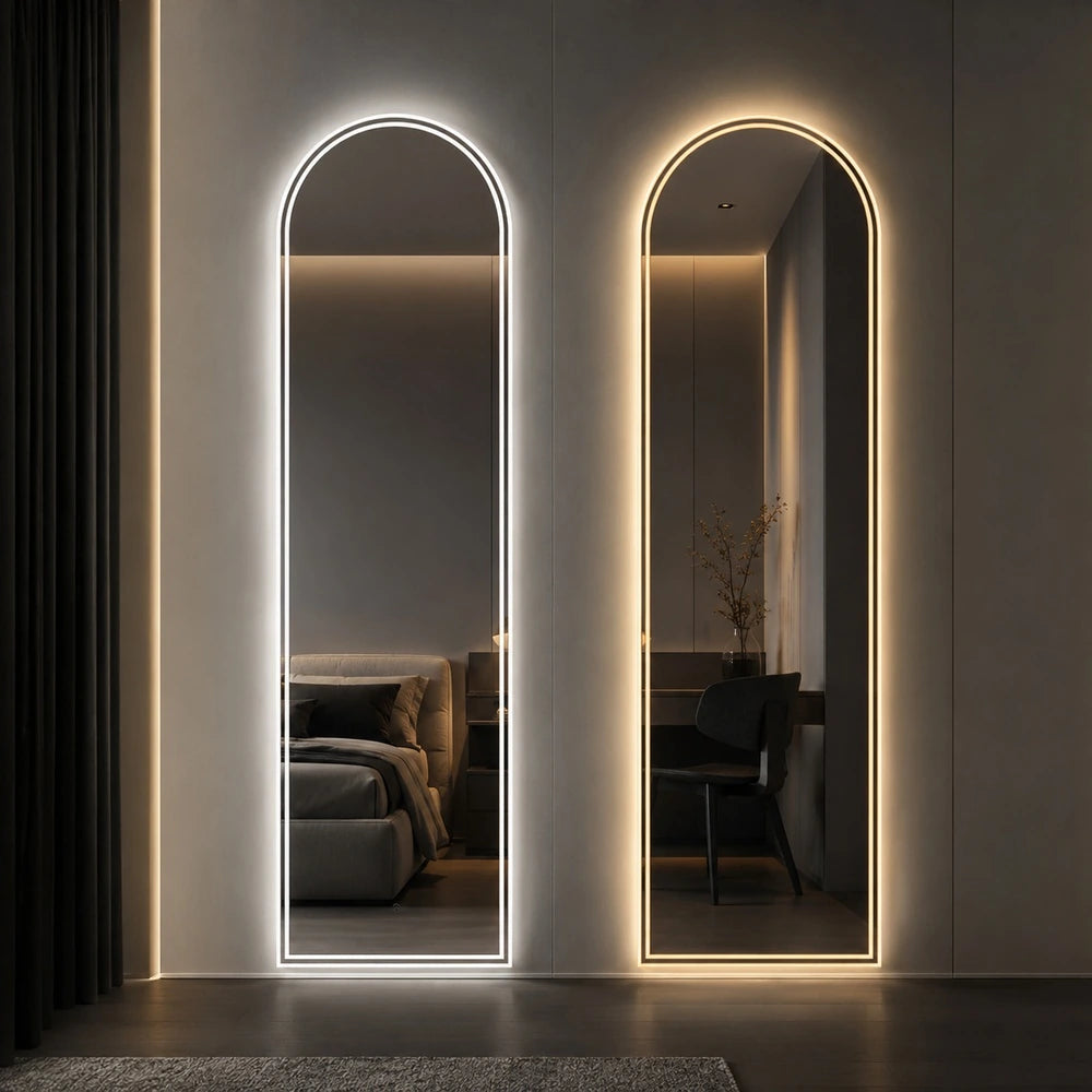 Close-up of ultra thin 2-wire 5mm 2835 tunable white LED strip light, 120 LEDs/m 12V