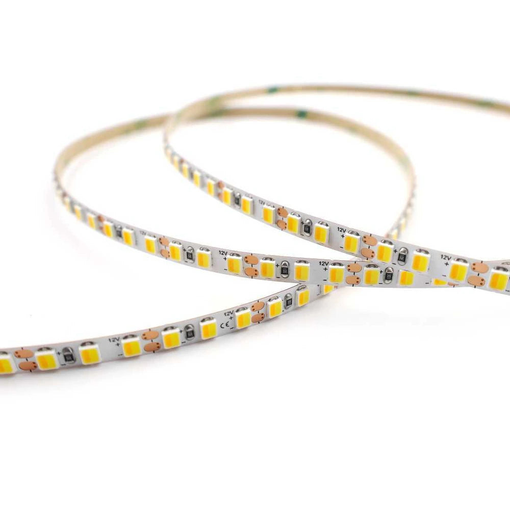 ultra thin 2-wire 5mm 2835 tunable white LED strip light, 168 LEDs/m 12V/24V