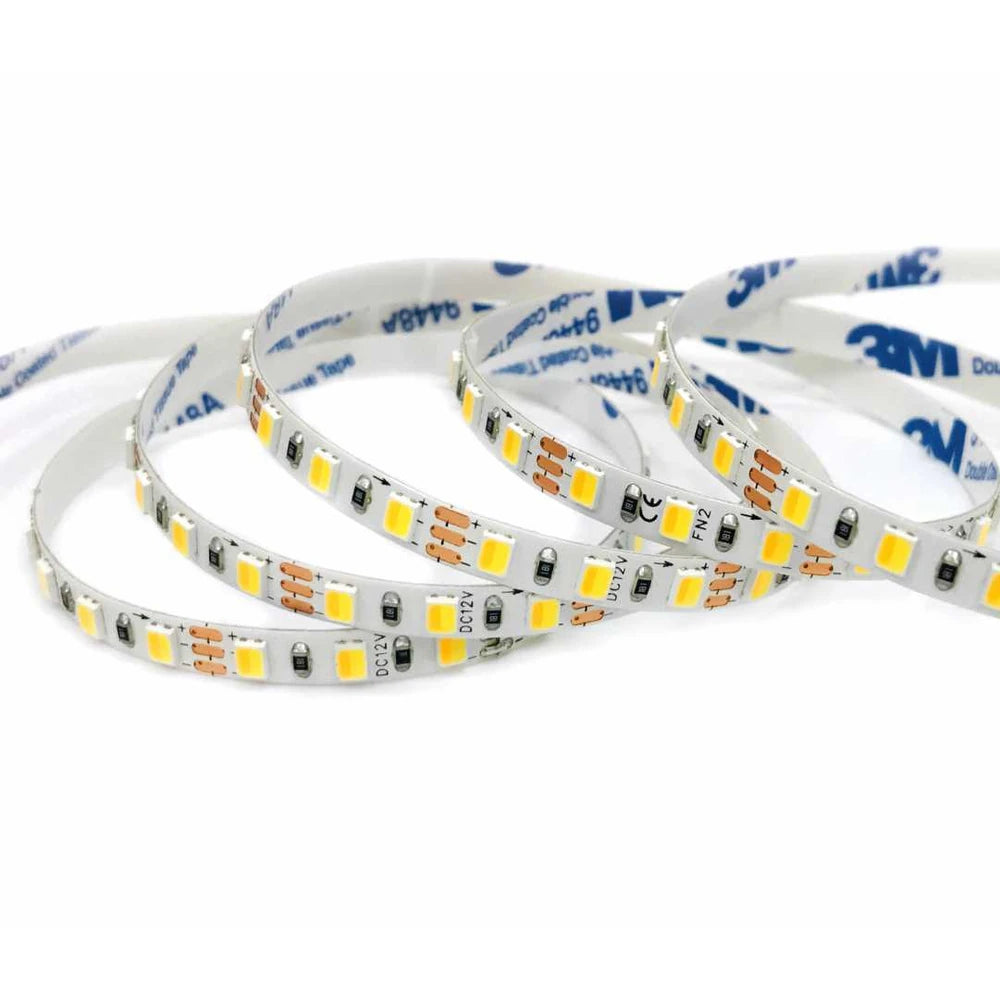 ultra thin 3-wire 5mm 2835 tunable white LED strip light, 120 LEDs/m 12V/24V