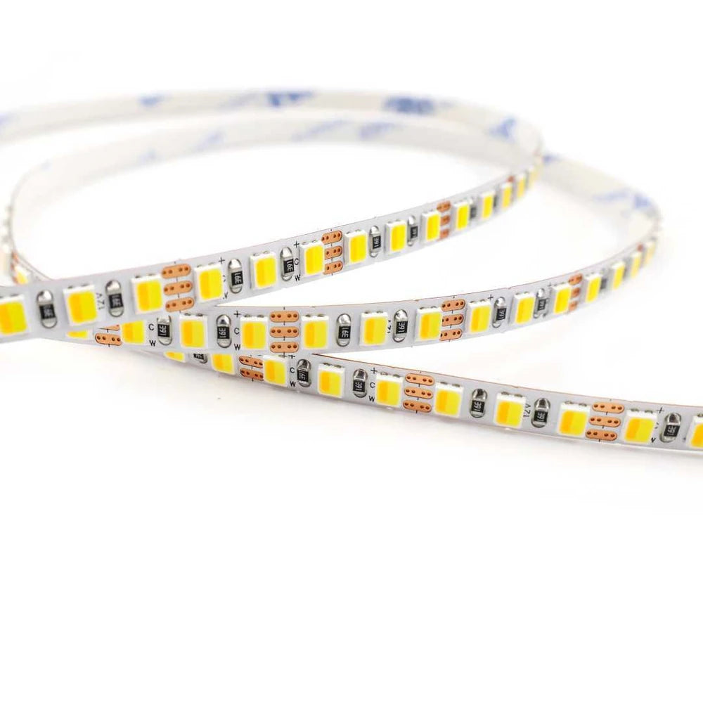 ultra thin 3-wire 5mm 2835 tunable white LED strip light, 168 LEDs/m 12V/24V