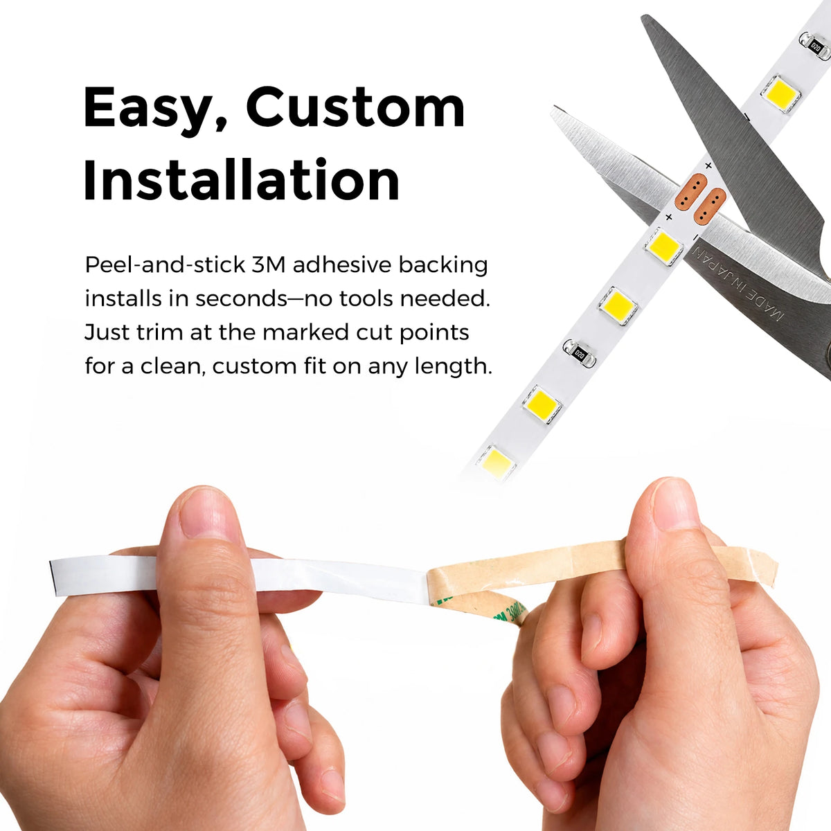 24V White LED Strip Lights – 5mm, 120 LEDs/m, 24V, SMD 2835