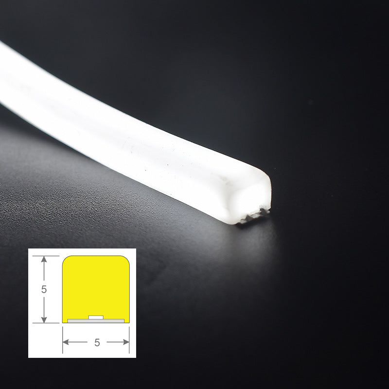 IP67 24V neon rope light bent into tight lettering curves for outdoor signage