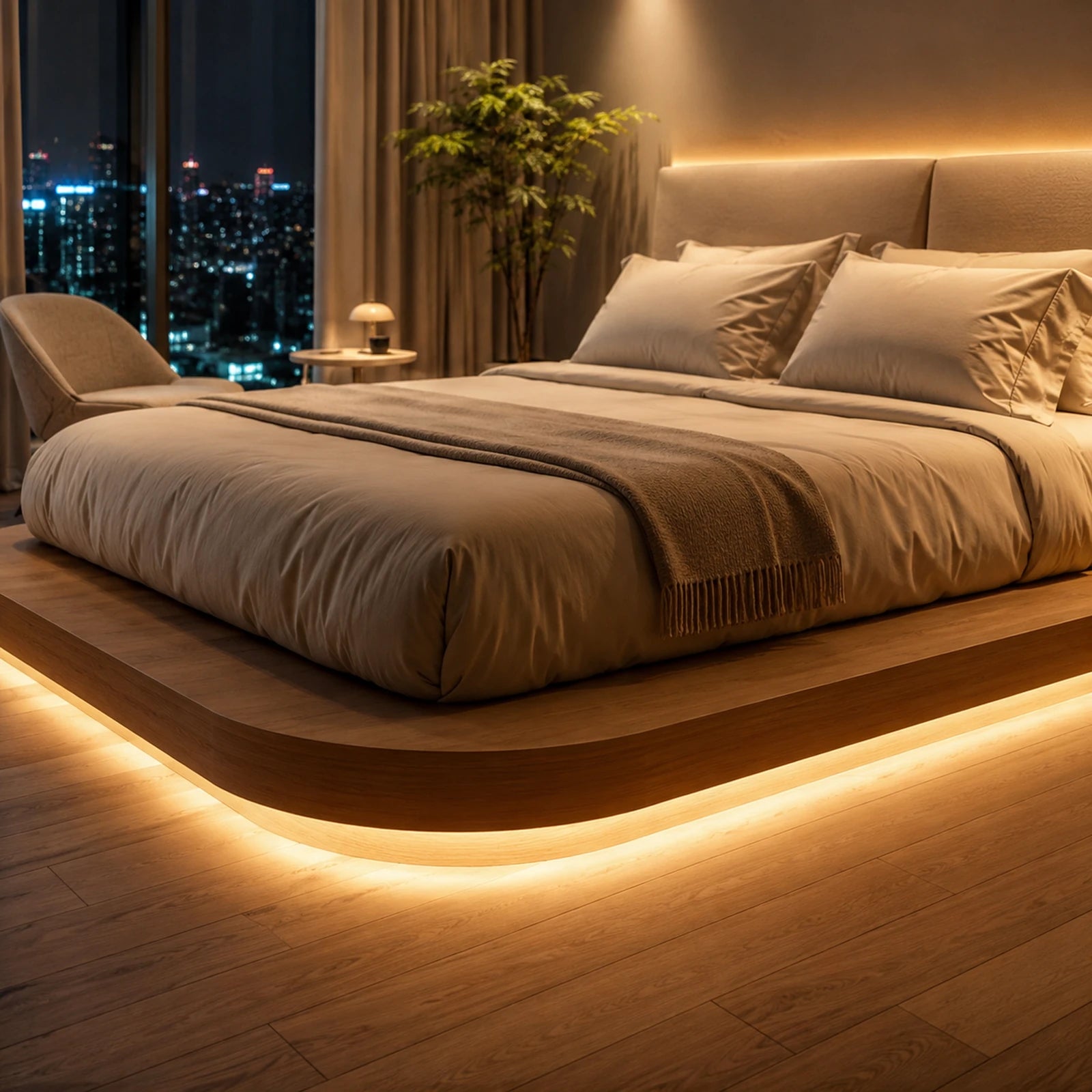 Close-up of 3-wire 8mm 2835 tunable white LED strip light, 72 LEDs/m 12V/24V