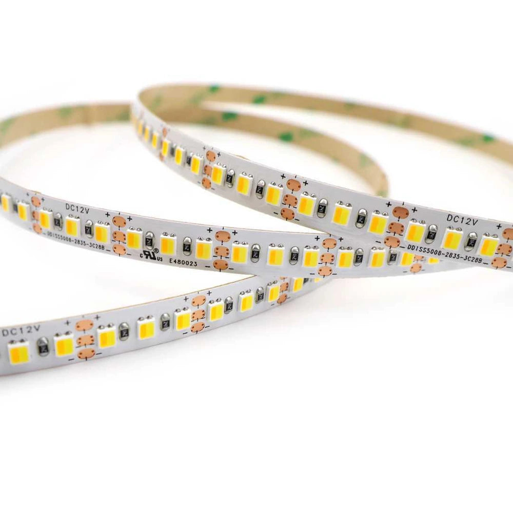 3-wire 8mm 2835 tunable white LED strip light, 168 LEDs/m 12V
