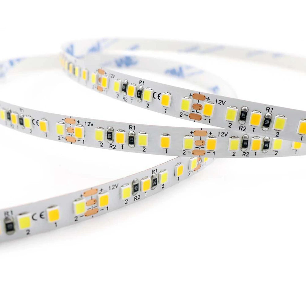 8mm 2835 dual white LED strip light, 168 LEDs/m 12V