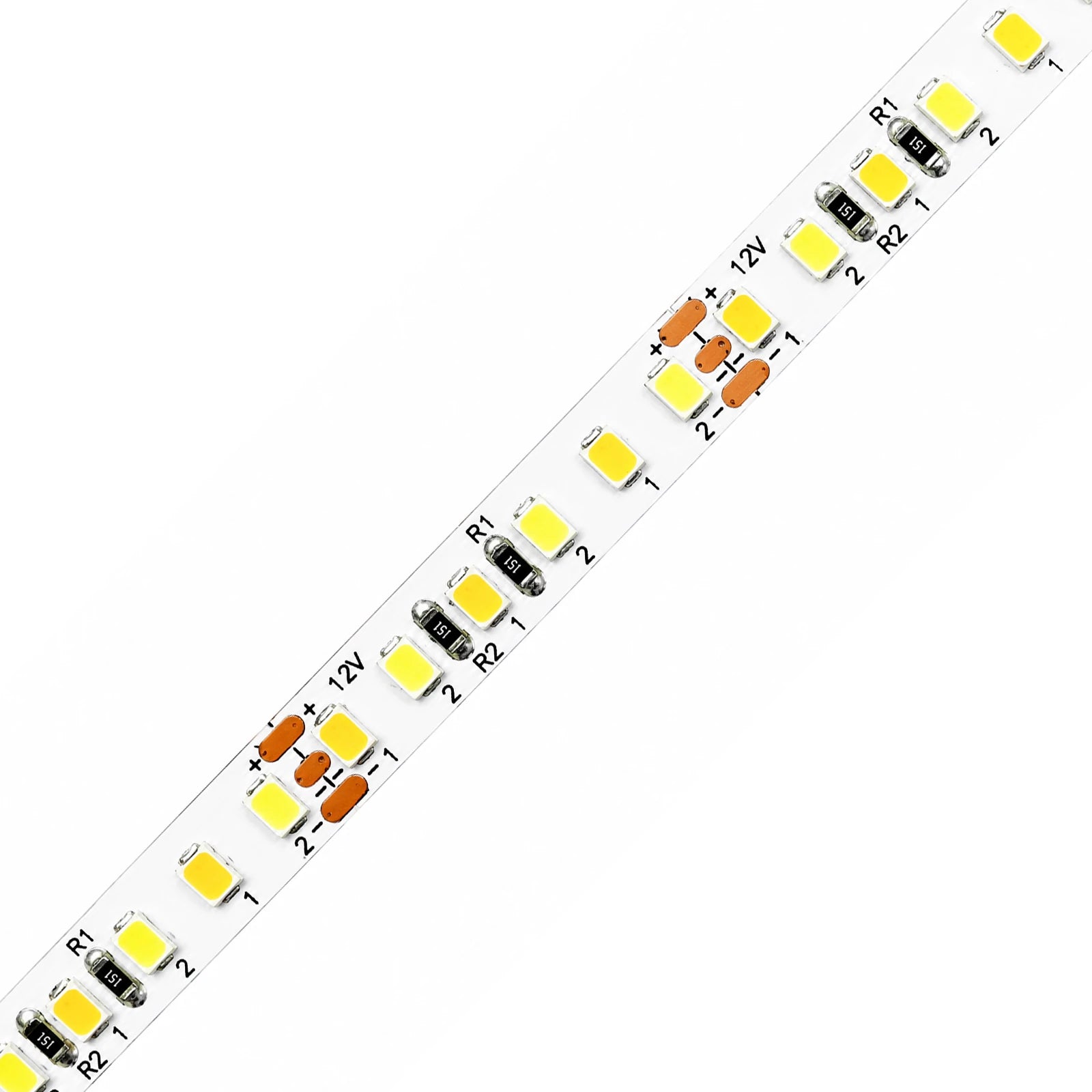8mm SMD 2835 Dual-White LED Strip Light, 168 LEDs/m, 12V/24V