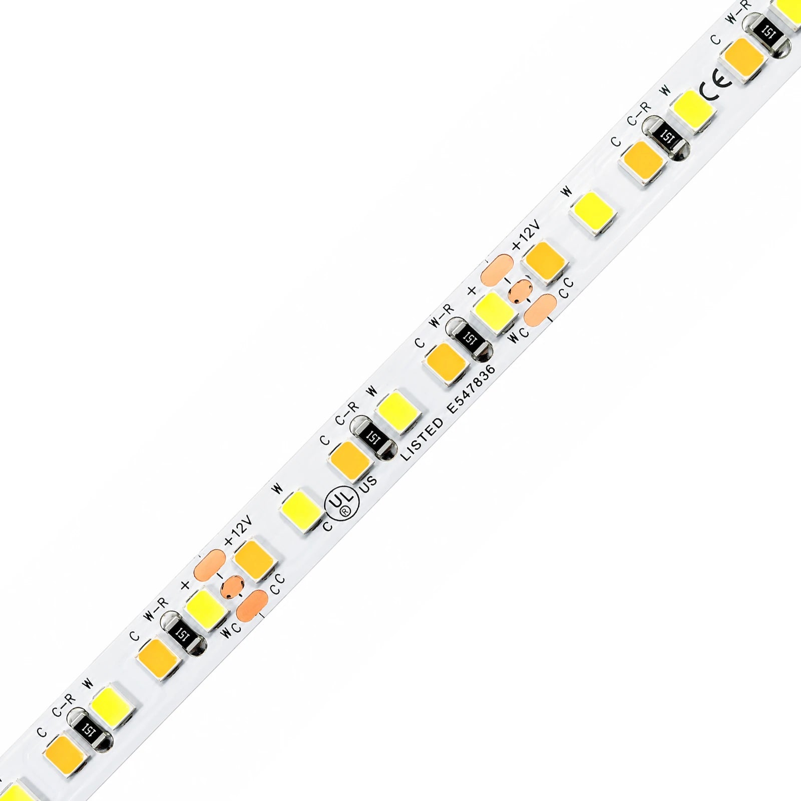 8mm SMD 2835 Dual-White LED Strip Light, 192 LEDs/m, 12V/24V