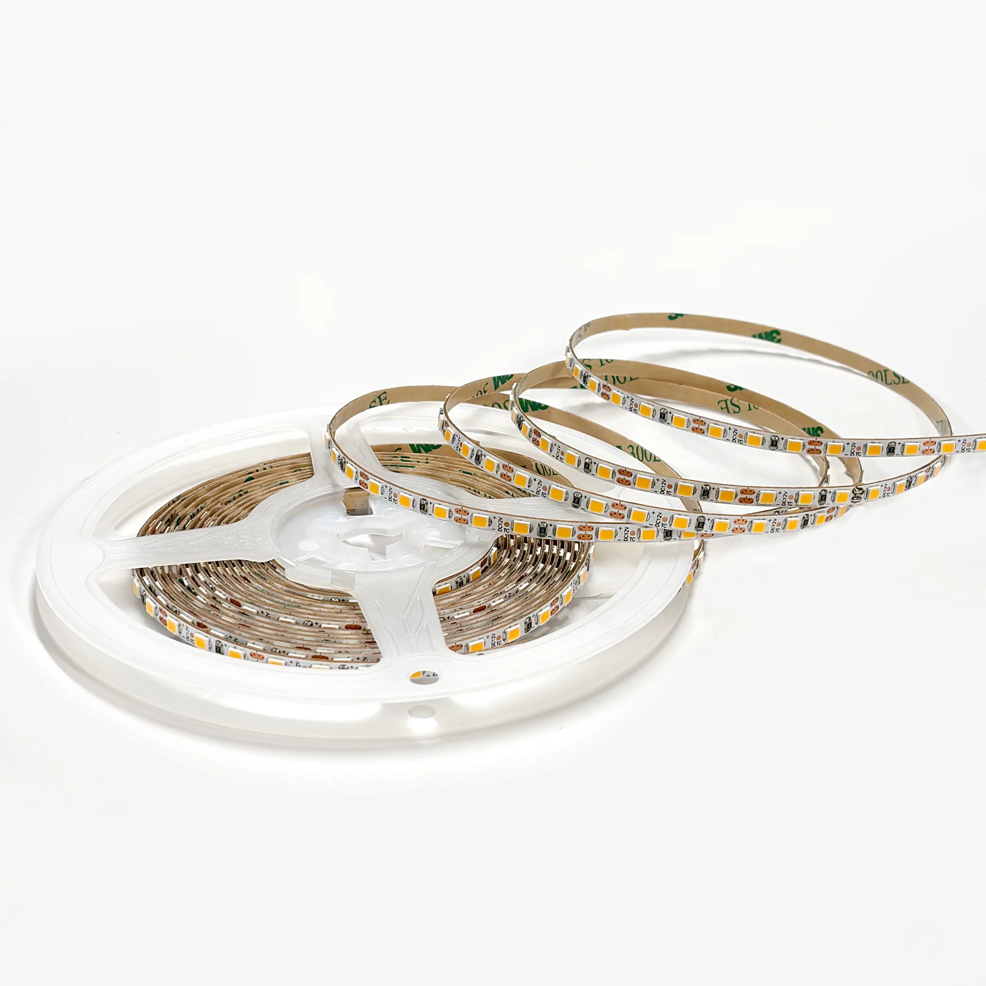 Horizontal-Mount White LED Strip Lights – 4mm, 120 LEDs/m, 12V, SMD 2835