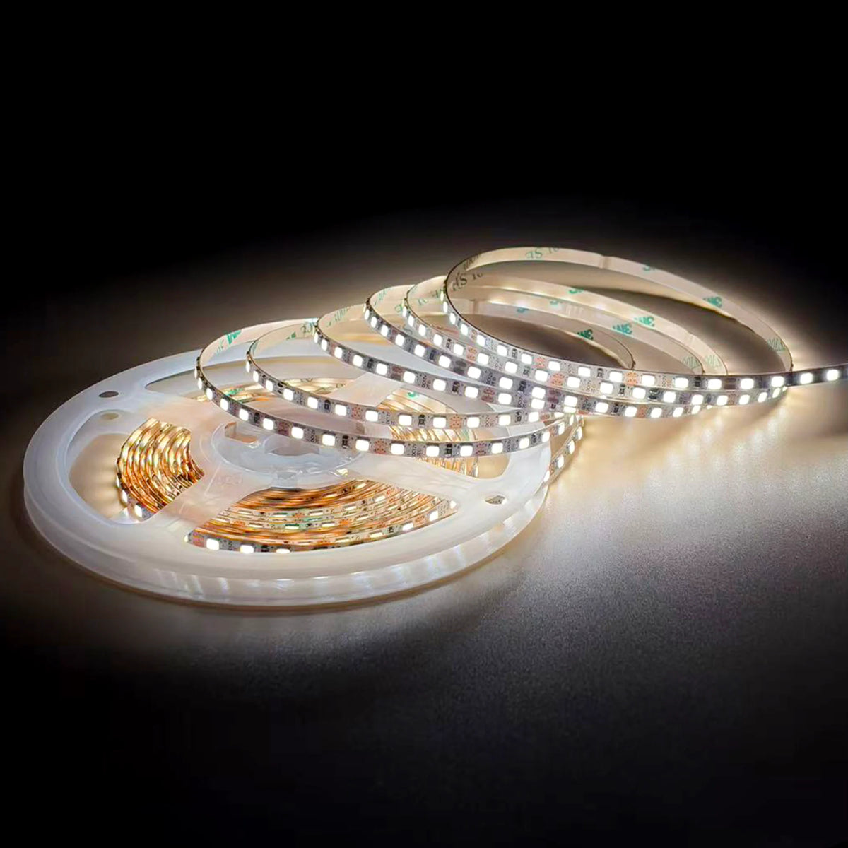 Horizontal-Mount White LED Strip Lights – 4mm, 120 LEDs/m, 12V, SMD 2835