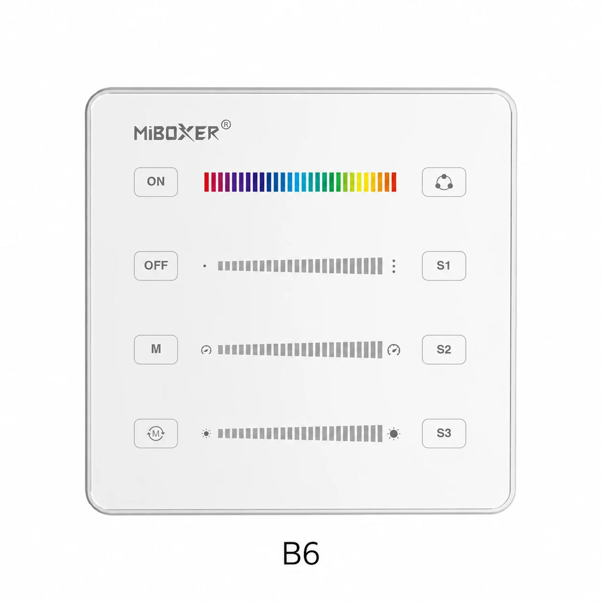 B6 SPI LED control panel in white, front view