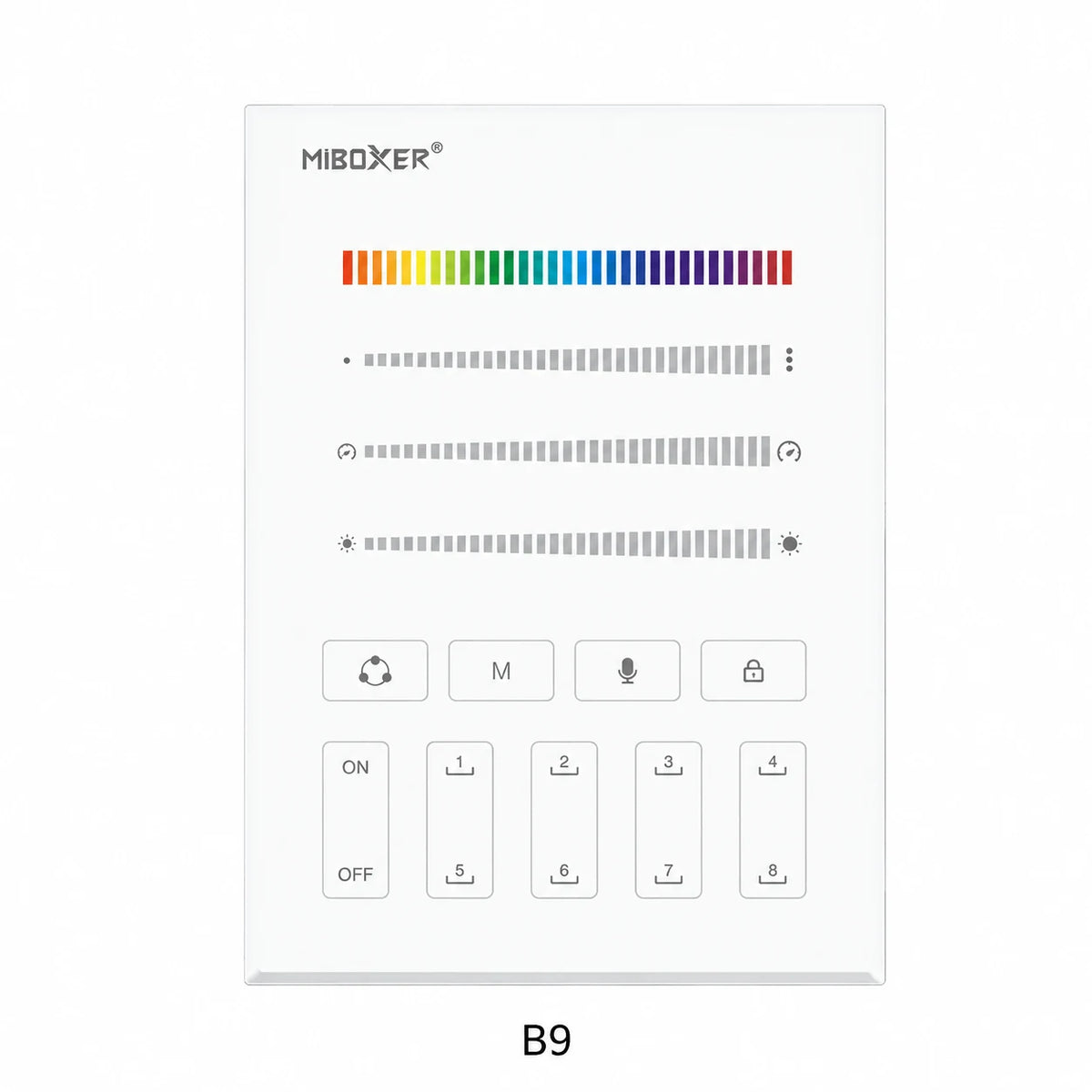 B9 SPI LED control panel in white, front view