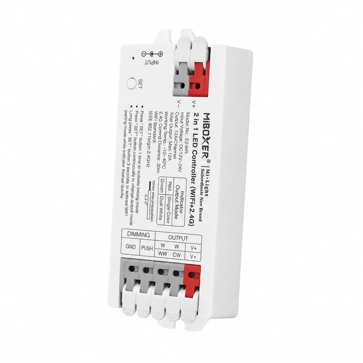 E2-WR 2-in-1 CCT and dimming LED controller, WiFi version for the Tuya app