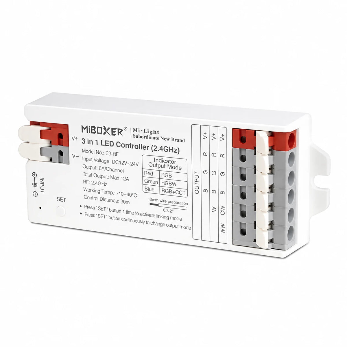 E3-RF LED controller tool-free push-fit wiring terminals