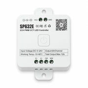 CCT LED Strip Controller for Tunable White, 5-24V 2CH PWM, Bluetooth App – SP632E