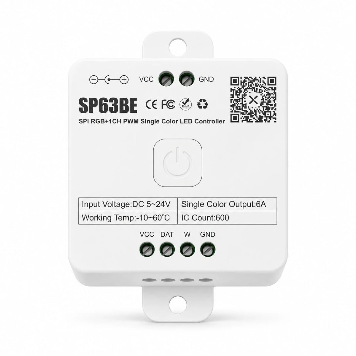 Addressable RGB + Single Color LED Controller, SPI + PWM 5-24V – SP63BE