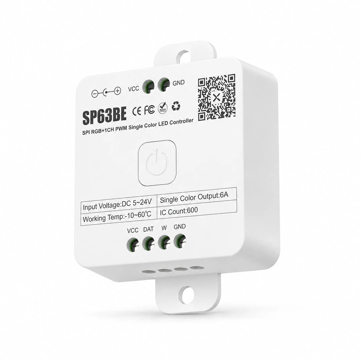 Addressable RGB + Single Color LED Controller, SPI + PWM 5-24V – SP63BE