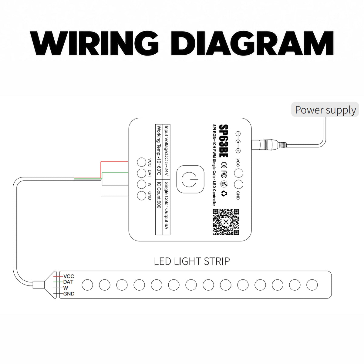 Addressable RGB + Single Color LED Controller, SPI + PWM 5-24V – SP63BE